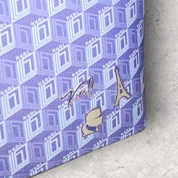 Karl Lagerfeld Blue Signature Maybelle Paris Tote - NWT - Picture 3 of 9